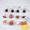 Dibujos Animados Lindos Gato Café Resina Accesorios Hechos a Mano DIY Pegamento Crema Funda de Teléfono Charms para Zapatos Crocs Accesorios para el Cabello Materiales