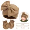 Gorro fetal para recién nacido gorro con lazo para bebé gorro cálido de moda para bebé 15 colores guantes más gorro fetal