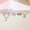 Novedad Studs para Hélice 316L Acero de Titanio Agujas, No Necesita Quitarse para Dormir, Pendientes de Tarjeta Rosa, Lindos Accesorios de Piercing para Oreja Estilo Coreano Dulce