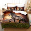 Ropa de cama estampada de animales caballo 3D de tres piezas transfronteriza Amazon Europa y Estados Unidos comercio exterior venta caliente a mapa