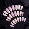 Uñas de Manicura, Uñas Portátiles, Clásico Almendra Largo Más Vendido Transfronterizo Comercio Exterior Manicura Francesa Flores Patrón de Serpiente Uñas Postizas