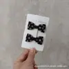 Novo Grampo de Cabelo Infantil Doce Retrô para Primavera e Verão com Bolinhas Pretas Pequeno Laço Par de Presilhas Lateral Presilha para Franja
