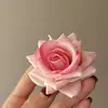 Pasador de flor de rosa roja retro para mujer, pasador de pinza de pico de pato lateral con flor roja grande, pasador de pinza para el pelo de super hada, pinza para el pelo de simulación