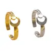 Joyería Popular de Acero de Titanio Transfronteriza, Anillo Hidráulico de Apertura de Alto Nivel Estilo Ins, Fábrica de Anillos Huecos de Acero Inoxidable con Forma de Luna