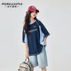 Camiseta de Manga Corta para Niña Verano 2025 Nueva Moda Adolescente Marca Ropa Holgada Niña Talla Grande Chico Delgado
