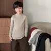Suéter de Canalé Estilo Coreano Nuevo Invierno 2026 Tongku para Niños, Top de Punto Capa Interior para Niños, Tejido de Punto de Moda