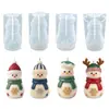 Novo molde de silicone de boneco de neve 3D para fazer cachecóis, moldes de vela de aromaterapia DIY de Natal e ornamentos de gesso artesanais