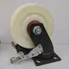 Rodízios Giratórios com Freio de 6 Polegadas de Largura para Reboques Industriais, Carrinhos de Mão Pequenos de Plataforma de 8 Polegadas, Rodízios de Nylon de Alta Resistência