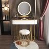Oferta especial Penteadeira de vidro Luz Luxo Moderno Simples Sense Madeira maciça Penteadeira Quarto Pequeno Apartamento Armazenamento Gabinete integrado
