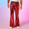 Transfronterizo 2025 Comercio Exterior Verano Nuevos Pantalones Acampanados Plateados con Lentejuelas Europeos y Americanos Pantalones Casuales para Actuación en Escenario
