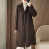 Abrigo Cárdigan Clásico de Alta Gama 100% Lana Pura Doble Cara para Mujer, Nuevo Moda Otoño e Invierno 2026 Ajustado a la Figura por Encima de la Rodilla