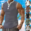 Amazon Europeia Transfronteiriça Verão Novo Camiseta Masculina Sem Manga Cor Sólida Tendência Esportiva Casual Colete Masculino