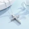 Accesorios de Moda Collar con Colgante de Cruz de Plata S925 para Mujer, Estilo de Gama Alta de Nicho con Colgante de Circonita, Joyería de Plata con Colgante Único al por Mayor