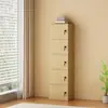 Armario de almacenamiento minimalista y moderno con cerradura, adecuado para sala de estar, montado en la pared, armario de almacenamiento multi-compartimento, armario de almacenamiento doméstico de cinco cajones