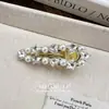 Presilha de Cabelo Oval Oca Luxuosa e Sofisticada com Pérolas e Strass, Presilha de Cabelo Totalmente Embelezada com Diamantes, Presilha para Franja, Atacado de Acessórios de Cabelo