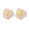 Tampão de ouvido de silicone transparente de alta qualidade com anel de aço inoxidável anti-queda, fivela de orelha com banho de ouro real, haste de orelha dupla face em formato de coração