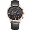 Reloj Multifuncional OEM Megir Personalizado para Hombre Correa de Cuero Genuino Resistente al Agua Deportivo de Cuarzo para Hombre 2011