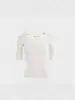 Top de punto fino color albaricoque con cuello en V ajustado de manga media para mujer, Camiseta de manga corta para primavera y verano, Camisa base única de manga media para interior