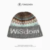 Gorro de Punto Estilo Étnico Retro Otoño e Invierno, Sombrero de Pescador de Lana Estilo Británico, Versátil Grueso Resistente al Viento y Cálido