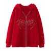 Suéter Cardigan Jaqueta oversized Amazon Gótico Milênio Feminino com Zíper Coração de Círculo de Ferro