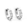 Moda fila única diamante acero inoxidable hebilla de oreja joyería acero titanio diamante hebilla de oreja aretes aretes aretes de moda europeos y americanos