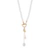 Collar de cadena de clavícula con borlas para mujer, elegante y con diseño de nicho de perlas
