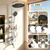 En stock venta al por mayor para el hogar baño ducha baño frío y caliente multifuncional cuatro velocidades salida de agua presurizada cabezal de ducha juego completo un juego completo