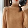26 Nuevo Estilo Otoño/Invierno Suéter Grueso de Lana 100% de Siete Agujas para Mujer, Cuello Alto, Jersey Grueso de Manga Larga, Holgado y Cálido