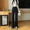 Novas Calças Flare Versáteis de Primavera e Outono para Mulheres, Cintura Alta, Emagrecedoras, Finas, Slim Fit, Alongadoras de Perna, Levemente Flare, Casuais