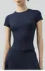 Camiseta de Running de Manga Corta con Sensación de Segunda Piel para Mujer, Corte Ajustado, Adelgazante, Manga Corta Redonda para Deporte, Ropa de Fitness, Ropa de Yoga, Directo de Fábrica
