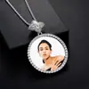 Pingente Personalizado Foto de Grama de Abril Cruzada Pingente de Foto Personalizado Cobre Banhado a Ouro com Zircônia Sólida DIY Colar com Foto