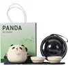 Set de Té de Viaje Panda Taza Rápida Portátil Una Tetera Tres Tazas Tetera Personal para Exteriores Caja de Regalo
