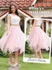 Falda larga elástica para mujer en blanco, negro y rosa, diseño irregular, adecuada para disfraces de carnaval
