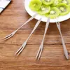 Garfo de Fruta de Aço Inoxidável Garfo de Dois Dentes Faca para Bolo Bolo Lunar Espeto de Fruta Portátil para Casa Fabricante Espeto de Fruta Ferramenta para Salada de Frutas Atacado