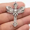 54X40Mm 4,2g Pingente de Caveira Mariposa Cruz Prata Antiga Acessórios DIY Item Quente Transfronteiriço