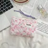 43162 Floral acolchoado algodão portátil tia toalha saco de armazenamento grande capacidade bonito macio mudança saco vermelho
