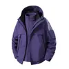 Chaqueta a Prueba de Viento e Impermeable Tres en Uno para Otoño/Invierno para Hombres y Mujeres, con Forro Polar Desmontable, Juego de Dos Piezas para Senderismo, Ciclismo, Montañismo