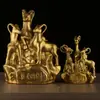 Latón Tres Ovejas Adorno Auspicioso Oveja de Cobre Oveja del Zodiaco Artesanía para el Hogar Mascota de Cobre Adorno Venta al por Mayor