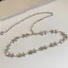Accesorio de cadena de cintura de estrella de metal transfronterizo para mujer, simple y elegante, cadena corporal dulce y genial, accesorio de cintura de pentagrama plateado