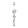 EABY nuevo piercing para ombligo de circón transfronterizo de acero inoxidable con forma de corazón y flor, piercing de moda para el ombligo, adornos para el ombligo, hebilla para el ombligo