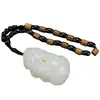 Estilo Afgano Natural Mano-jugando Mano-jugando mango hombres simple jade hombres portátil objeto para jugar con la mano Jade Blanco Jade