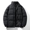 Chaqueta para Hombre con Cuello Alto Bloque de Color, Marca Nueva de Moda, Abrigo de Algodón Grueso Cálido Holgado con un Toque de Alta Gama