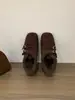 Zapatos Fuzzy Mary Jane Estilo Francés para Mujer, Nuevo Modelo Invierno 2025, Forrados de Felpa, Engrosados, Zapatos de Algodón Cálidos, Slip-On, Aumento Oculto de Tacón, Zapatos Individuales