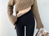 Leggings de Polar Cálido Color Camello para Mujer 2025, Pantalones Tiburón Versátiles para Exteriores, Engrosados y Alargados para Otoño e Invierno