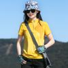 Camiseta Feminina de Secagem Rápida para Uso Externo, Manga Curta, Esportiva, para Corrida, Slim, Elástica, Respirável, Verão, Estampada com Listras, Gola Alta, Roupa de Secagem Rápida