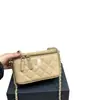 2026 Nuevo Modelo Bolso de Maquillaje Bolso de Mano Caja Larga con Asa Estilo Chanel Bolso Cruzado de Hombro con Cadena Bolso para Teléfono