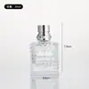 Botella de Vidrio para Perfume Cuadrada Transparente con Atomizador Fino de Alta Gama Portátil Botella Spray Cosmético Botella Vacía