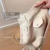 Calça de Sarja de Linho Algodão Cor Damasco Arroz Estilo Old Money Perna Larga Feminina Verão 2026 Toque Relaxado Cintura Alta Emagrecimento Versátil Calça Casual
