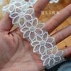Exquisito velo de novia de encaje floral bordado de poliéster de organza, cinturón decorativo, accesorios para el borde del hombro
