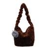 Bolso de piel con estampado de leopardo para otoño e invierno, nuevo bolso de mujer, moderno bolso de un solo hombro, bolso bandolera de gran capacidad, bolso de felpa para ir al trabajo.